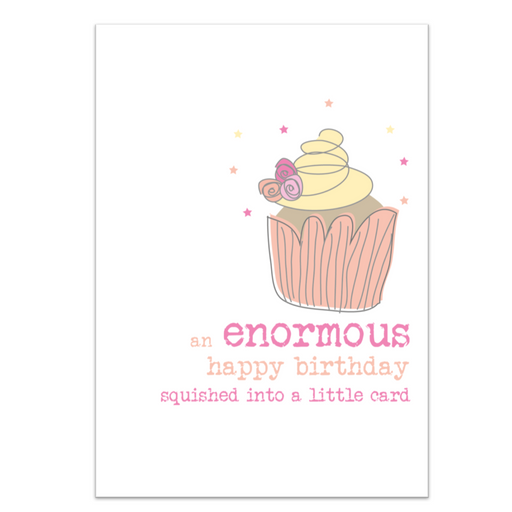 Cupcake - enormous birthday squished into a little cards