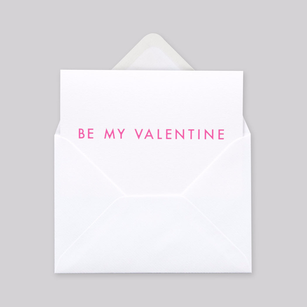 Be My Valentine Print in Neon Pink/ White