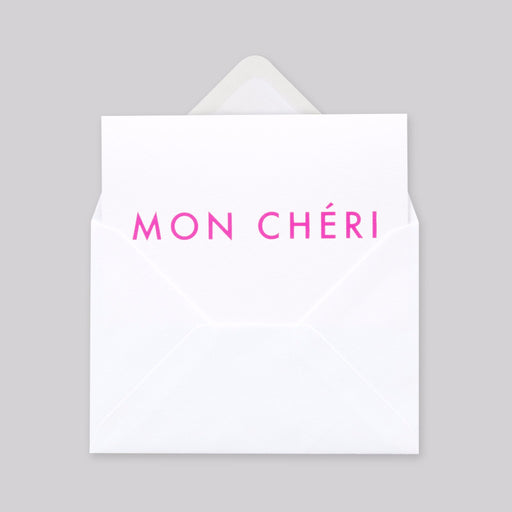 Mon Cheri Print in Neon Prink/White