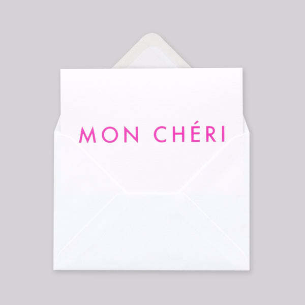 Mon Cheri Print in Neon Prink/White