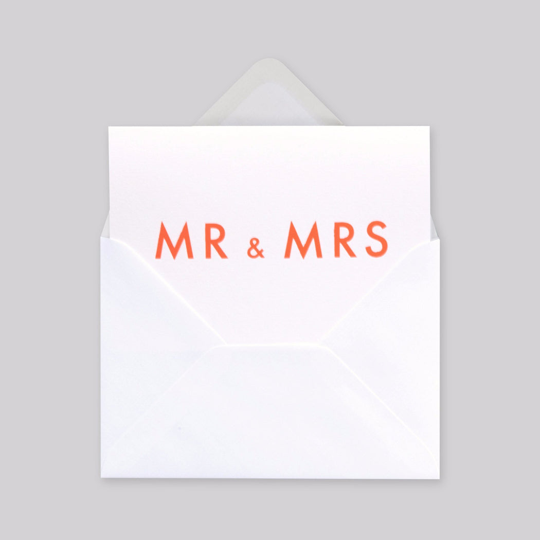 Mr&Mrs Print in Neon Orange/ White