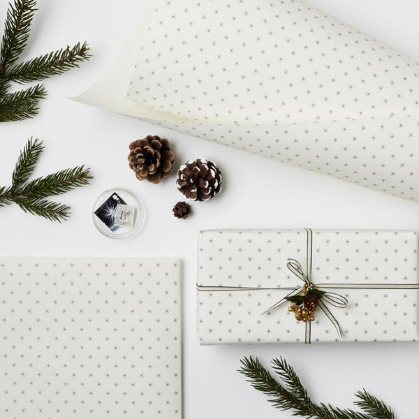 Snowflake Black & White wrapping paper sheet
